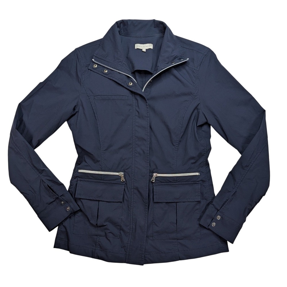 Anatomie Kenya Safari Jacket Womens S Navy Stretch Travel Utility